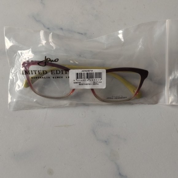 Jono Hennessy Details- red earthsepia Limited edition eyeglasses frame